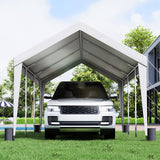 Carport canopy used as a shade shelter for an outdoor gathering