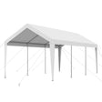 White 3 x 6 m portable carport canopy set up on a driveway