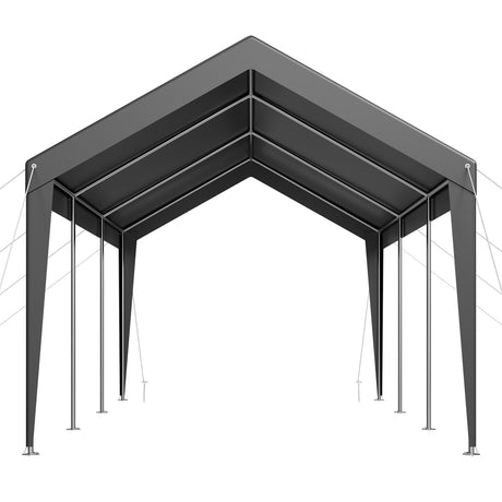 Assembly steps for the portable carport frame and cover