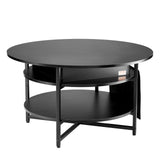 VEVOR Round Lift-Top Coffee Table with Hidden Storage — Black — Allure Home Collections