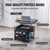 VEVOR Round Lift-Top Coffee Table with Hidden Storage — Black — Allure Home Collections