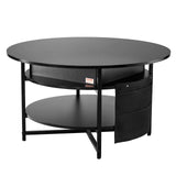 VEVOR Round Lift-Top Coffee Table with Hidden Storage — Black — Allure Home Collections