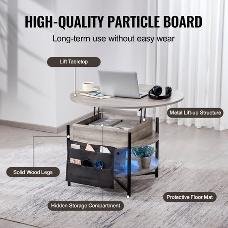 Side shelves and storage on the white coffee table