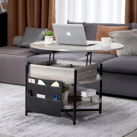 Round white coffee table top detail