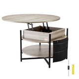 White coffee table showing raised legs