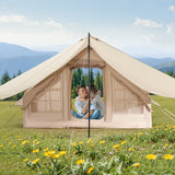Inflatable Glamping Tent, 3-5 Person, 4-Season, with Canopy and Stove Jack