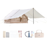 Inflatable Glamping Tent, 3-5 Person, 4-Season, with Canopy and Stove Jack