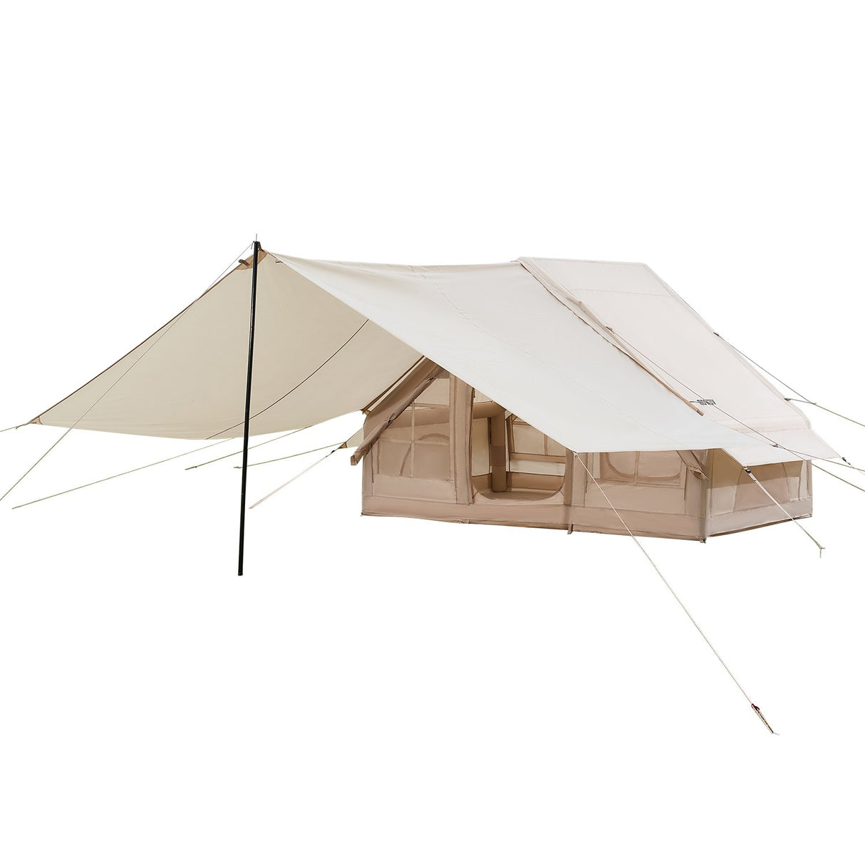 Inflatable Glamping Tent, 3-5 Person, 4-Season, with Canopy and Stove Jack