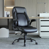 Nedlands grey PU leather executive office chair with flip up arms in a home office