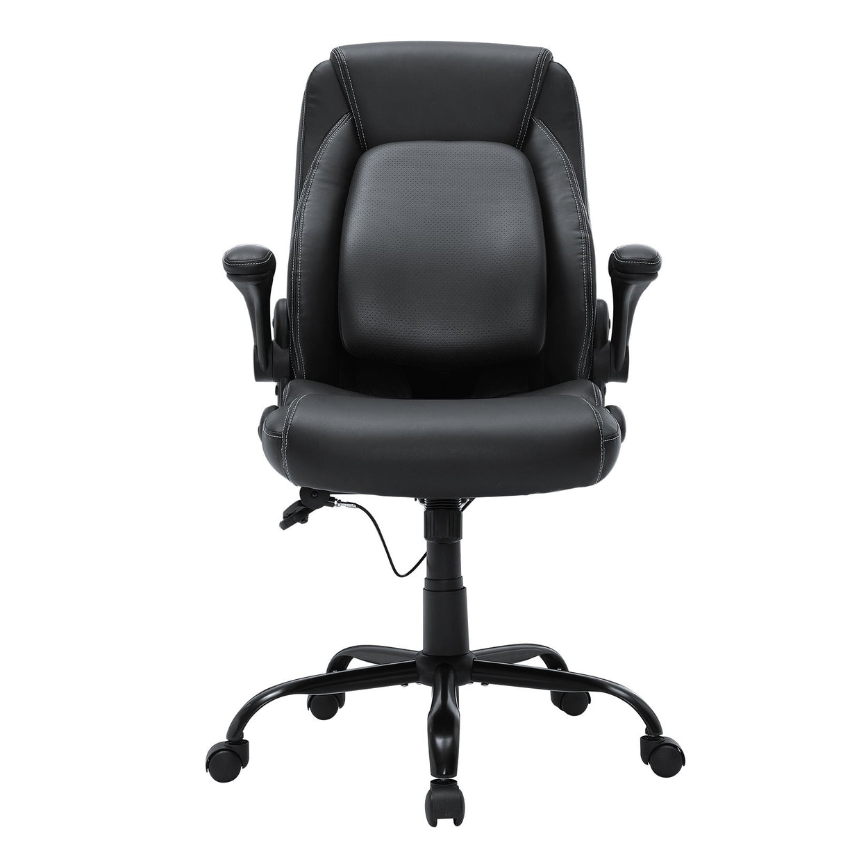 Nedlands grey PU leather executive office chair with flip up arms in a home office