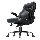 Nedlands grey PU leather executive office chair with flip up arms in a home office