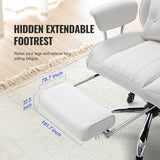 Quinns Rocks white big and tall executive office chair with footrest, view 4