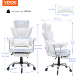 Quinns Rocks white big and tall executive office chair with footrest, view 7