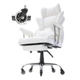 Quinns Rocks white big and tall executive office chair with footrest, view 9