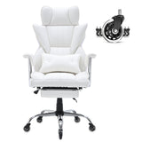 Quinns Rocks white big and tall executive office chair with footrest, view 10