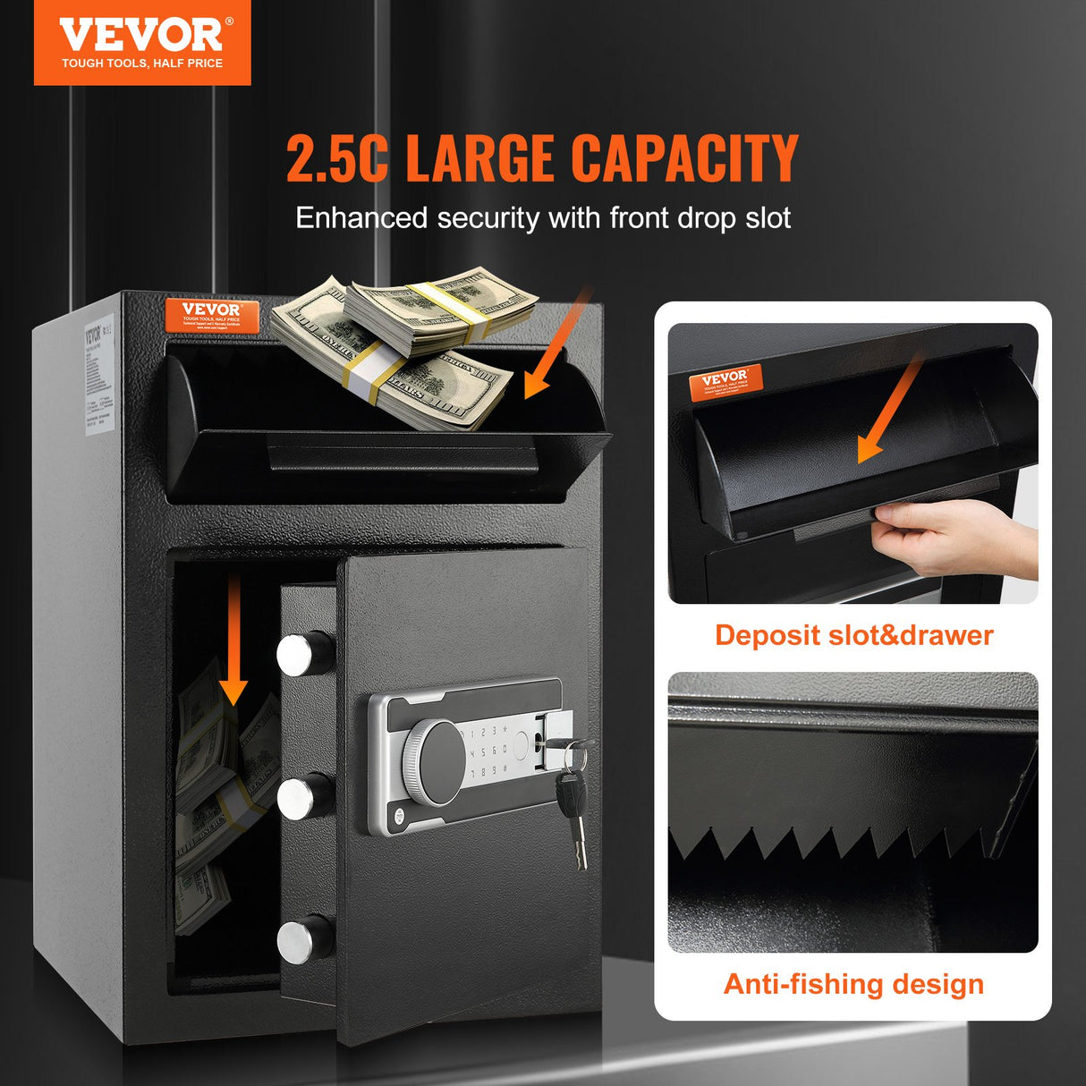 Maggiore Depository Safe, 2.5 cu.ft, Drop Slot, Electronic Lock