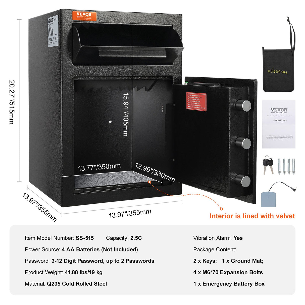 Maggiore Depository Safe, 2.5 cu.ft, Drop Slot, Electronic Lock