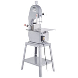 Stainless steel commercial electric meat bandsaw, front view