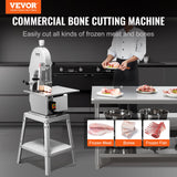 Bone saw worktable with scale lines for setting cutting thickness