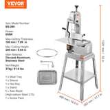 Beef leg bone being cut on the commercial bone saw machine