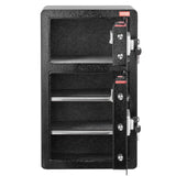 Orta double door steel safe box with digital keypad and dividers in black