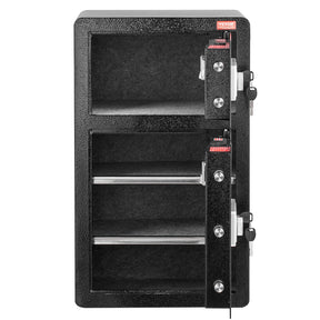 Orta double door steel safe box with digital keypad and dividers in black