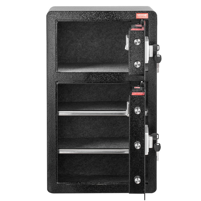 Orta double door steel safe box with digital keypad and dividers in black