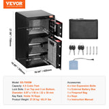 Orta Safe Box, 4.5 cu.ft, Double Door, Key and Digital Lock