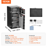 Iseo Safe Box, 7.2 cu.ft, Double Door, Key and Digital Lock
