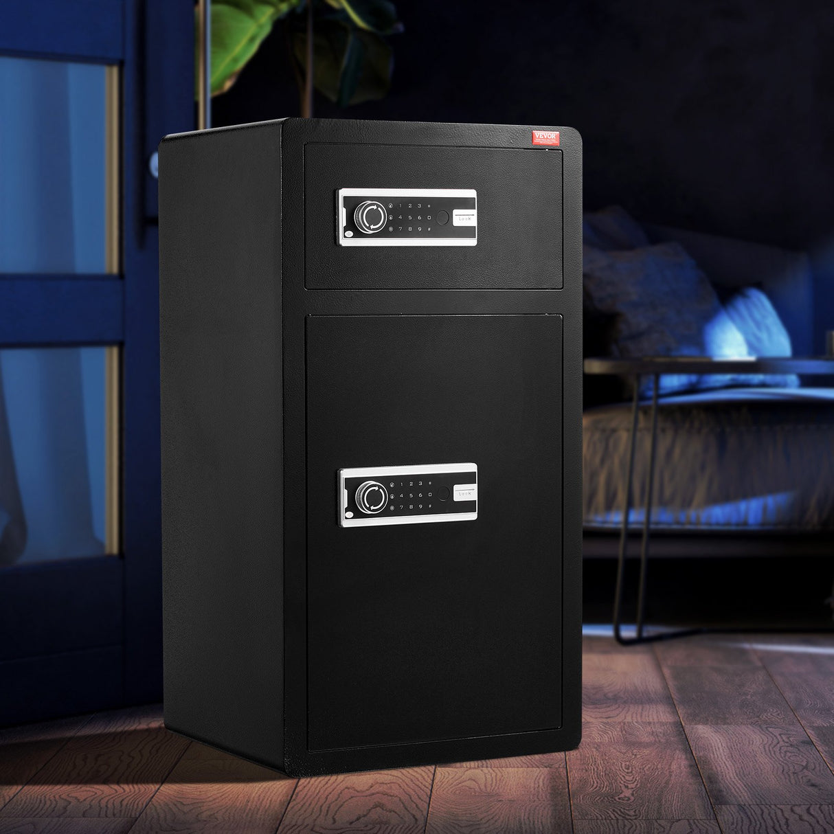 Iseo Safe Box, 7.2 cu.ft, Double Door, Key and Digital Lock