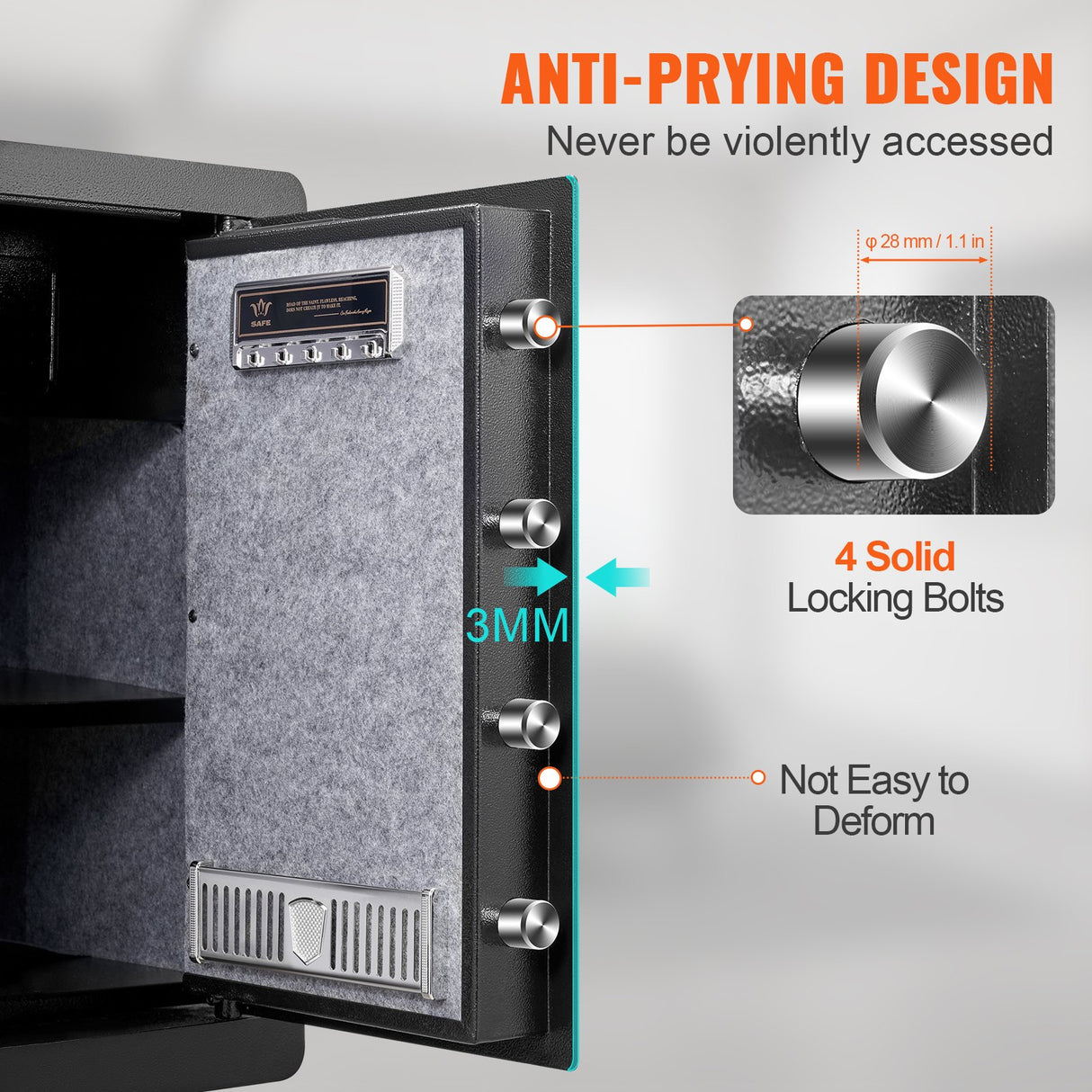 Riva Home Safe, 2.2 cu.ft, Steel, Digital Lock