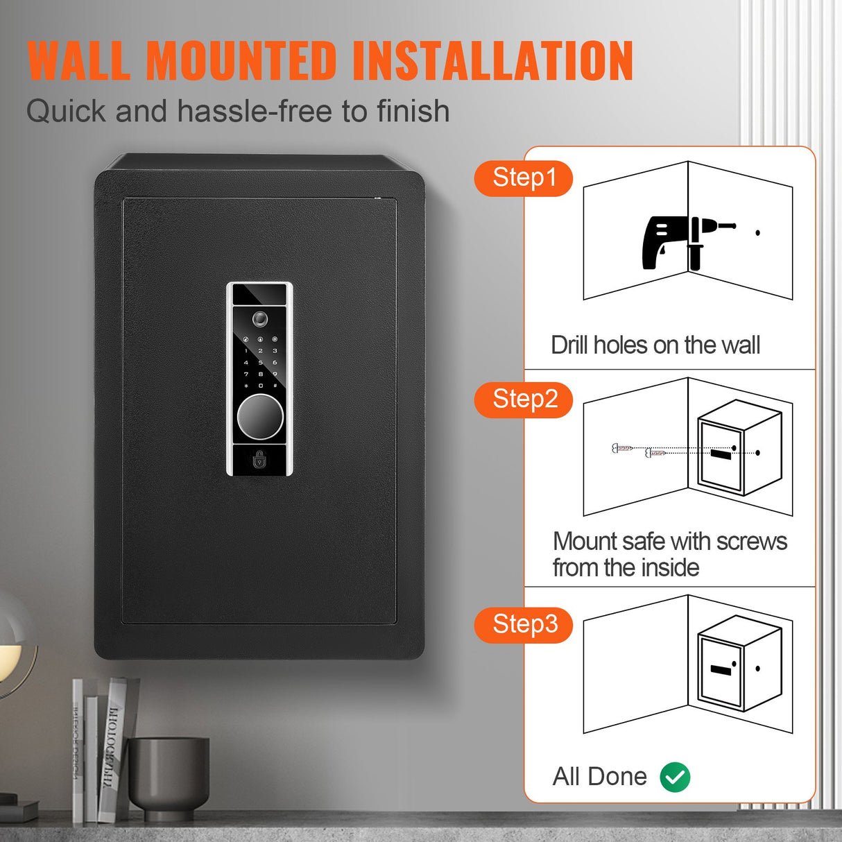 Riva Home Safe, 2.2 cu.ft, Steel, Digital Lock