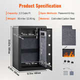 Riva Home Safe, 2.2 cu.ft, Steel, Digital Lock