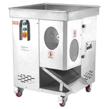 Rear view showing motor housing of the electric meat cutting machine