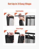 Aluminium grommet and hanging ring at the top edge of the netting