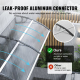 VEVOR Window Door Awning Canopy 965 x 1987 mm, UPF 50+ Polycarbonate Entry Door Outdoor Window Awning Exterior, Front Door Overhang Awning for Sun Shutter, UV, Rain, Snow Protection, Hollow Sheet