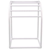 VEVOR 5-Bar Milky White Freestanding Pool Towel Rack — PVC Curved, 8 Clips, Mesh Bag — Allure Home Collections