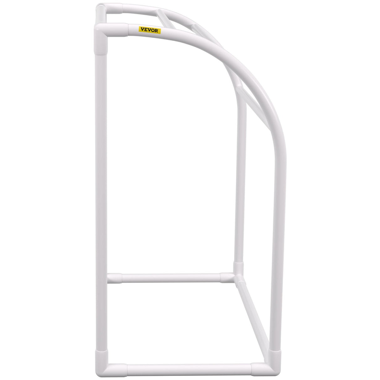 VEVOR 5-Bar Milky White Freestanding Pool Towel Rack — PVC Curved, 8 Clips, Mesh Bag — Allure Home Collections
