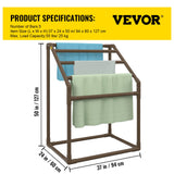 VEVOR 5-Bar Brown Freestanding Pool Towel Rack — PVC Trapezoidal, 8 Clips, Mesh Bag — Allure Home Collections