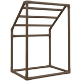 VEVOR 5-Bar Brown Freestanding Pool Towel Rack — PVC Trapezoidal, 8 Clips, Mesh Bag — Allure Home Collections