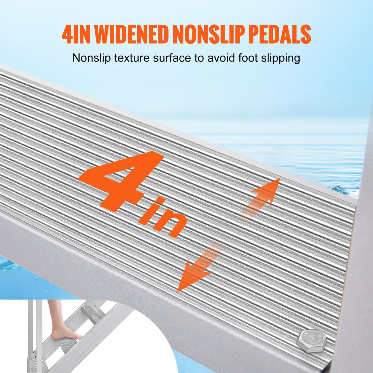 Ericeira Pool Ladder, 4 Step Adjustable Aluminium