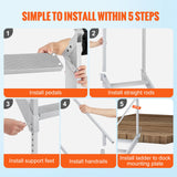 Ericeira Pool Ladder, 4 Step Adjustable Aluminium