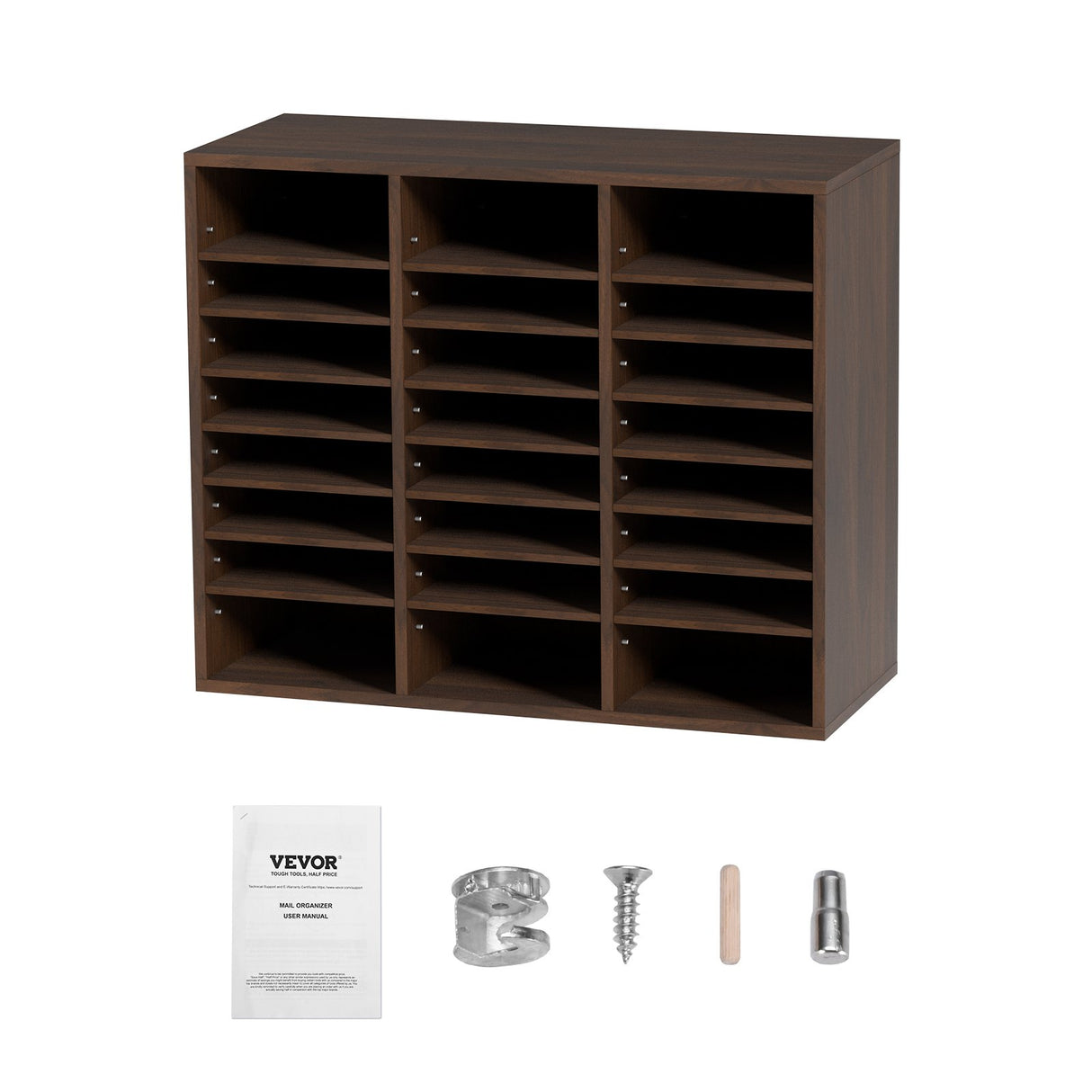 Kent Town 24 Compartment Literature Organiser Shelf, Brown