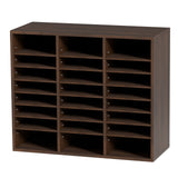Kent Town 24 Compartment Literature Organiser Shelf, Brown