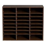 Kent Town 24 Compartment Literature Organiser Shelf, Brown