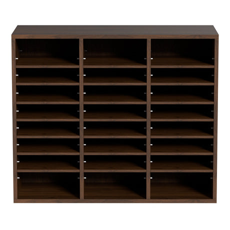 Kent Town 24 Compartment Literature Organiser Shelf, Brown