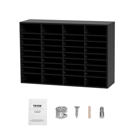 Dulwich 36 Compartment Literature Organiser Shelf, Black