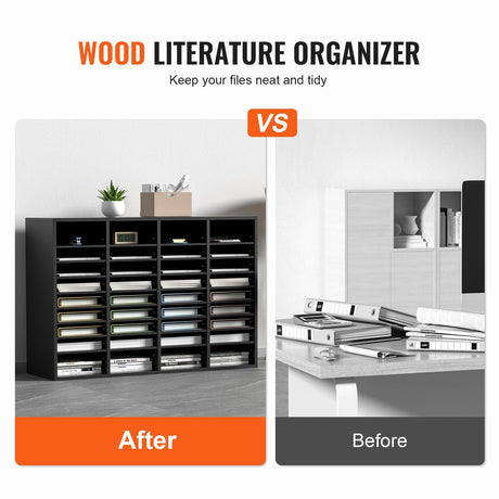 Dulwich 36 Compartment Literature Organiser Shelf, Black