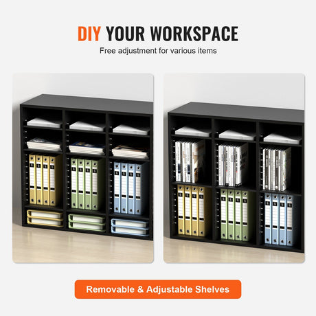Dulwich 36 Compartment Literature Organiser Shelf, Black