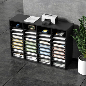 Dulwich 36 Compartment Literature Organiser Shelf, Black